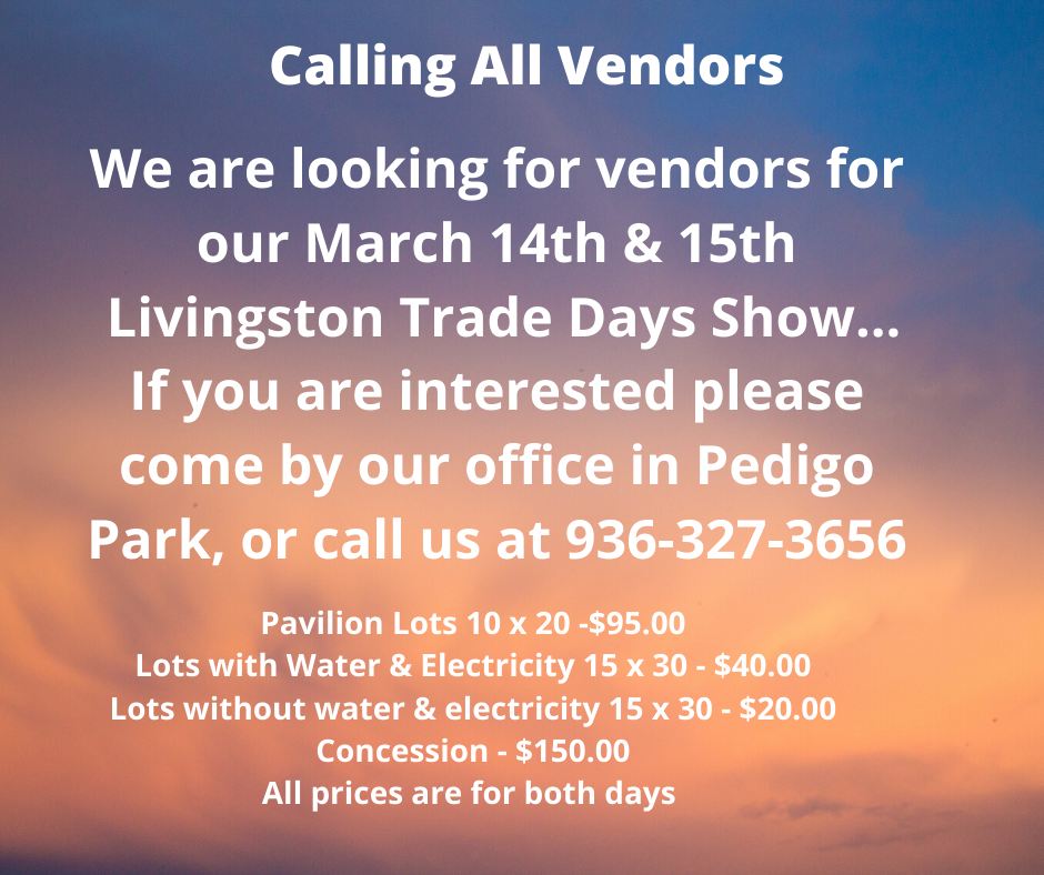 Trade Days Vendors for March 2020
